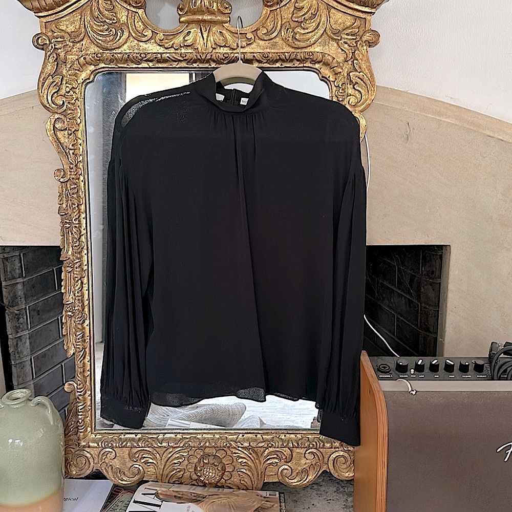 Vince black silk blouse